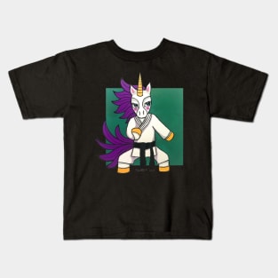 Green Karat-icorn (Karate Unicorn): Animals of Inspiration Kids T-Shirt